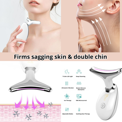 7-Color LED Face & Neck Massager – Lift, Sculpt & Glow
